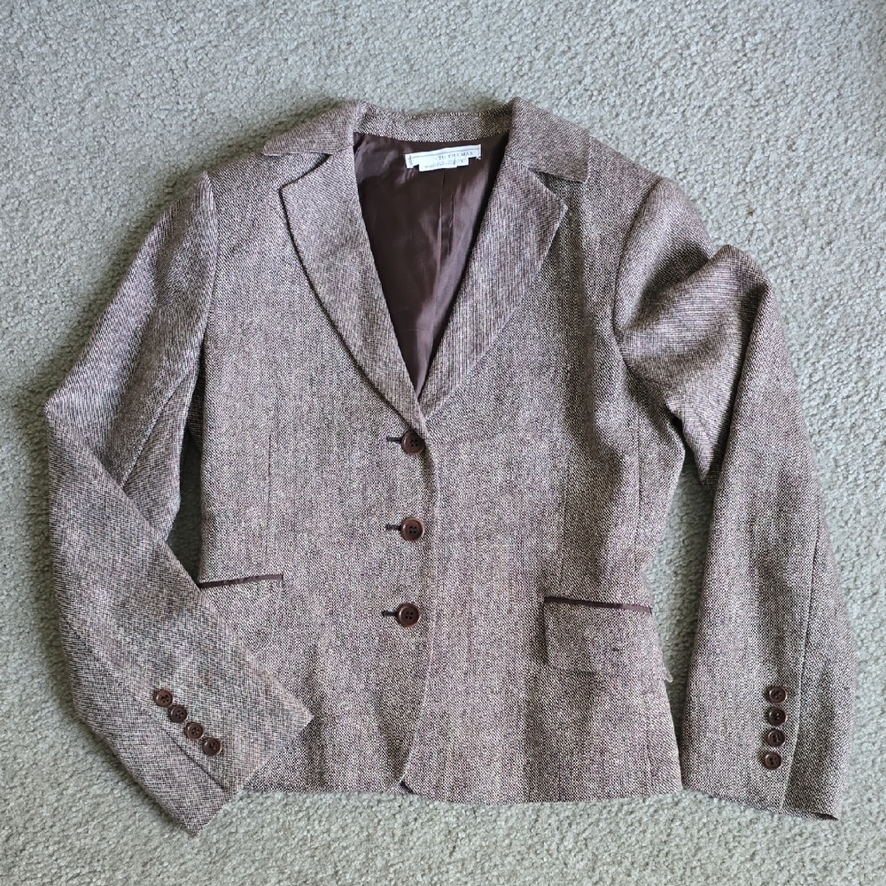To the Max Brown Blazer with Notched Lapels